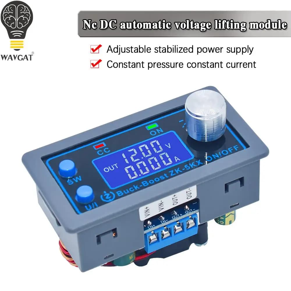 ZK-5KX DC DC Buck Boost Converter CC CV 0.6-36V 5A 5V 6V 12V 24V 80W Power Module Adjustable Regulated laboratory power supply