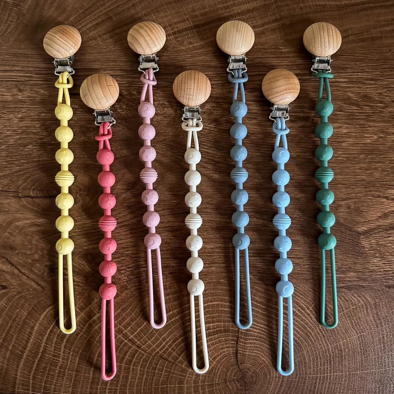 Baby Pacifier Clips Integrated silicone baby pacifier chain Teether Teething Toys Dummy Clip Holder Chain Clip Baby Gift