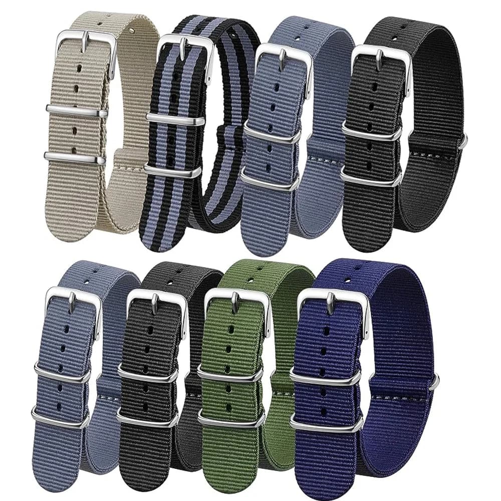 High Quality  Style Nylon 18mm 20mm 22mm Watch Band  Military Casual Watch Strap Army Sport Watch Band