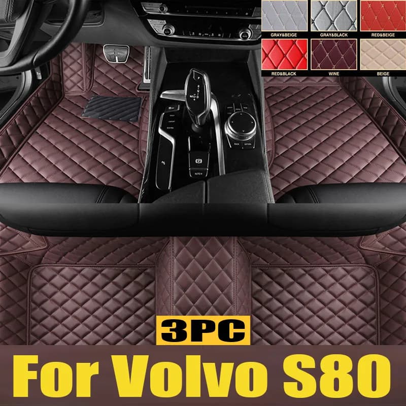 Car Floor Mats For Volvo S80 2006~2016 MK2 Leather Mat Automobile Interior Part Luxury Carpet Protective Pad Rug Car trunk mat