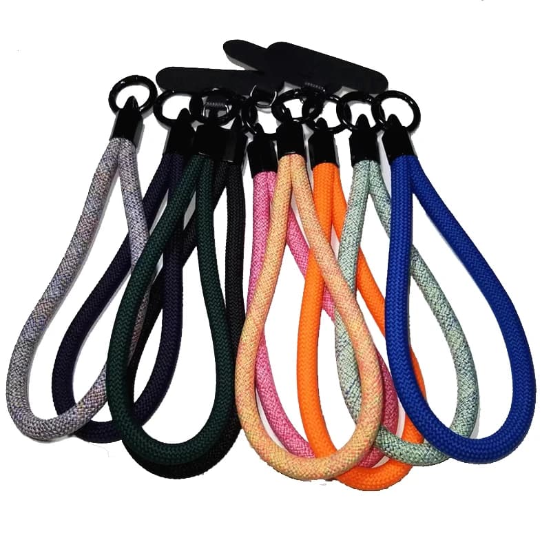 Creative Phone Lanyard Wrist Strap Solid Color Lanyard Portable Keychain Hanging Rope Anti-lost Security Wristband Short Rope