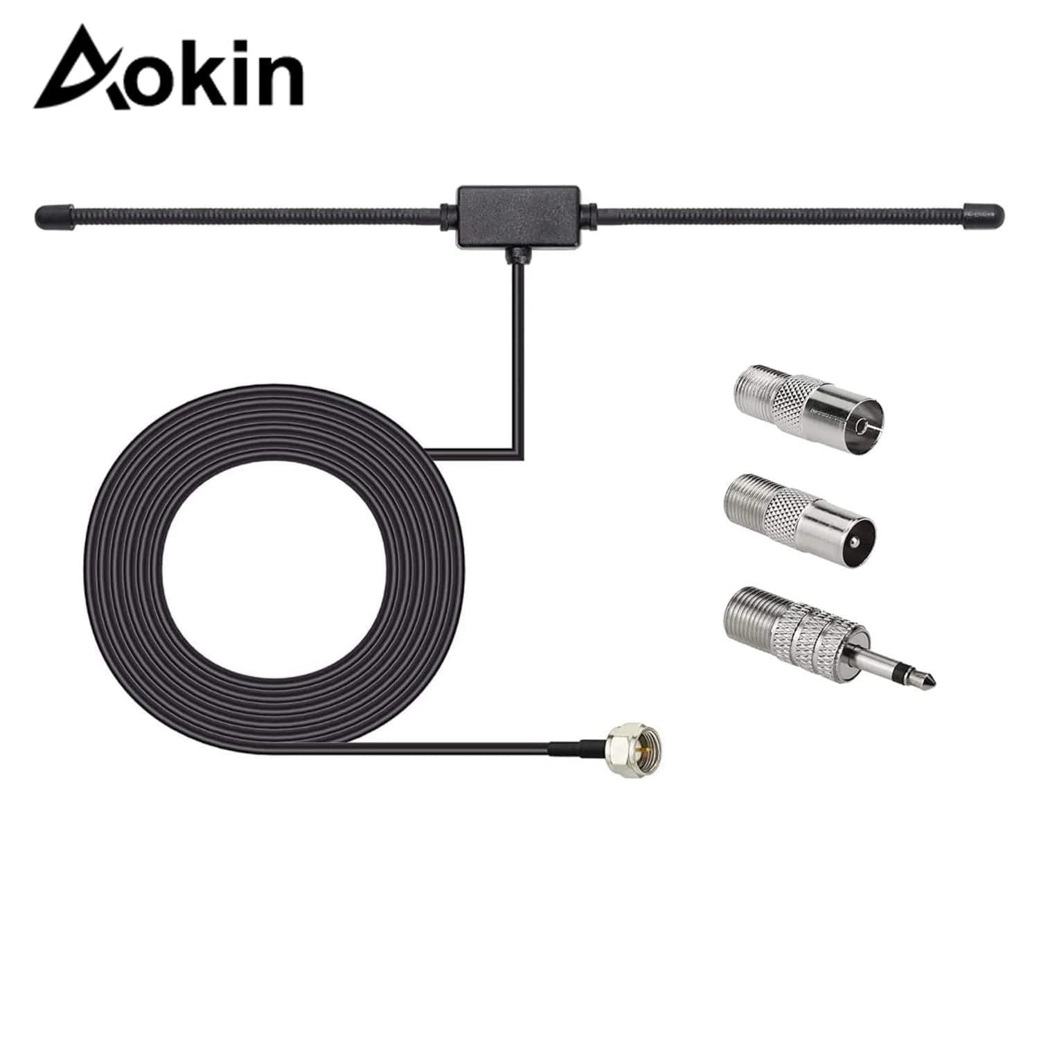 Theater Receiver FM Radio Antenna for Stereo Receiver Music System FM Radio Home Stereo Audio Video Home with Connector Adapters