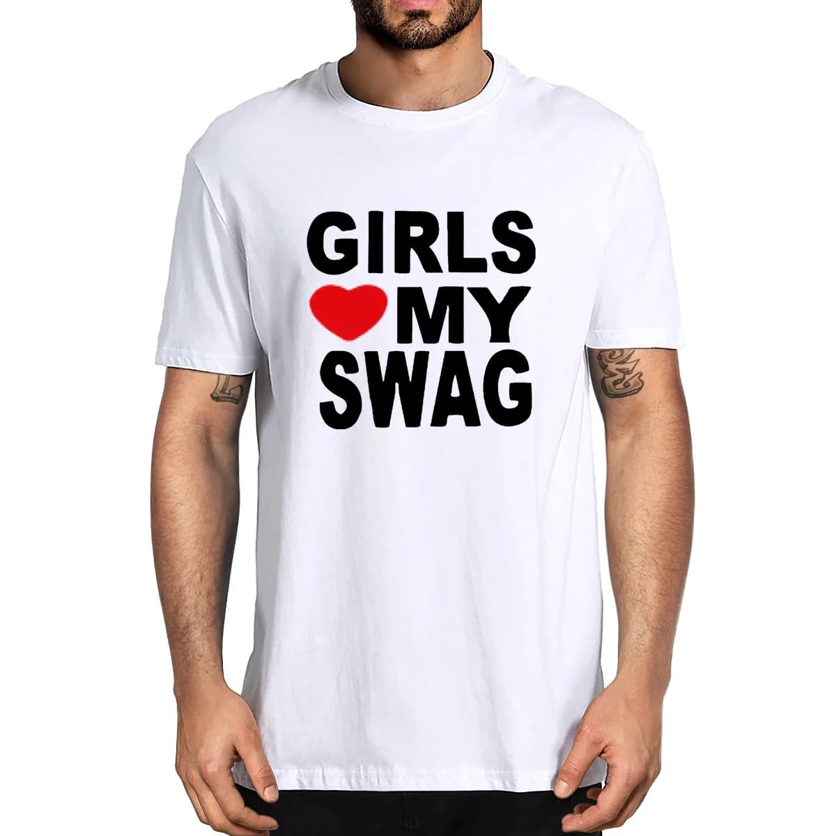 Summer T-Shirt GIRLS LOVE MY SWAG Funny Vintage Men's Novelty Women Casual Streetwear EU Size Tee vintage t shirt