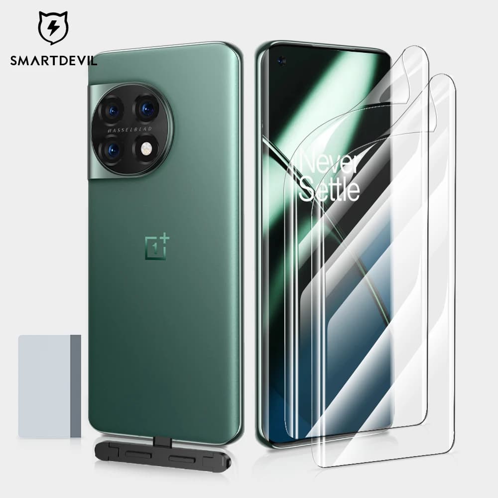 SmartDevil 2 Pcs Soft Hydrogel Film For OnePlus 13 12 11 10 Pro 9 8 7T Screen Protector Full Coverage Glue Quantum Film HD