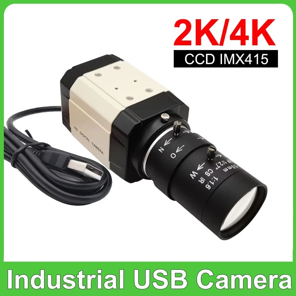 Industrial 4K 30fps CCD IMX415 HD USB Webcam 2K F5253 Sensor PC Video Usb Camera UVC OTG With 3MP 5-50mm Varifocal Zoom Lens