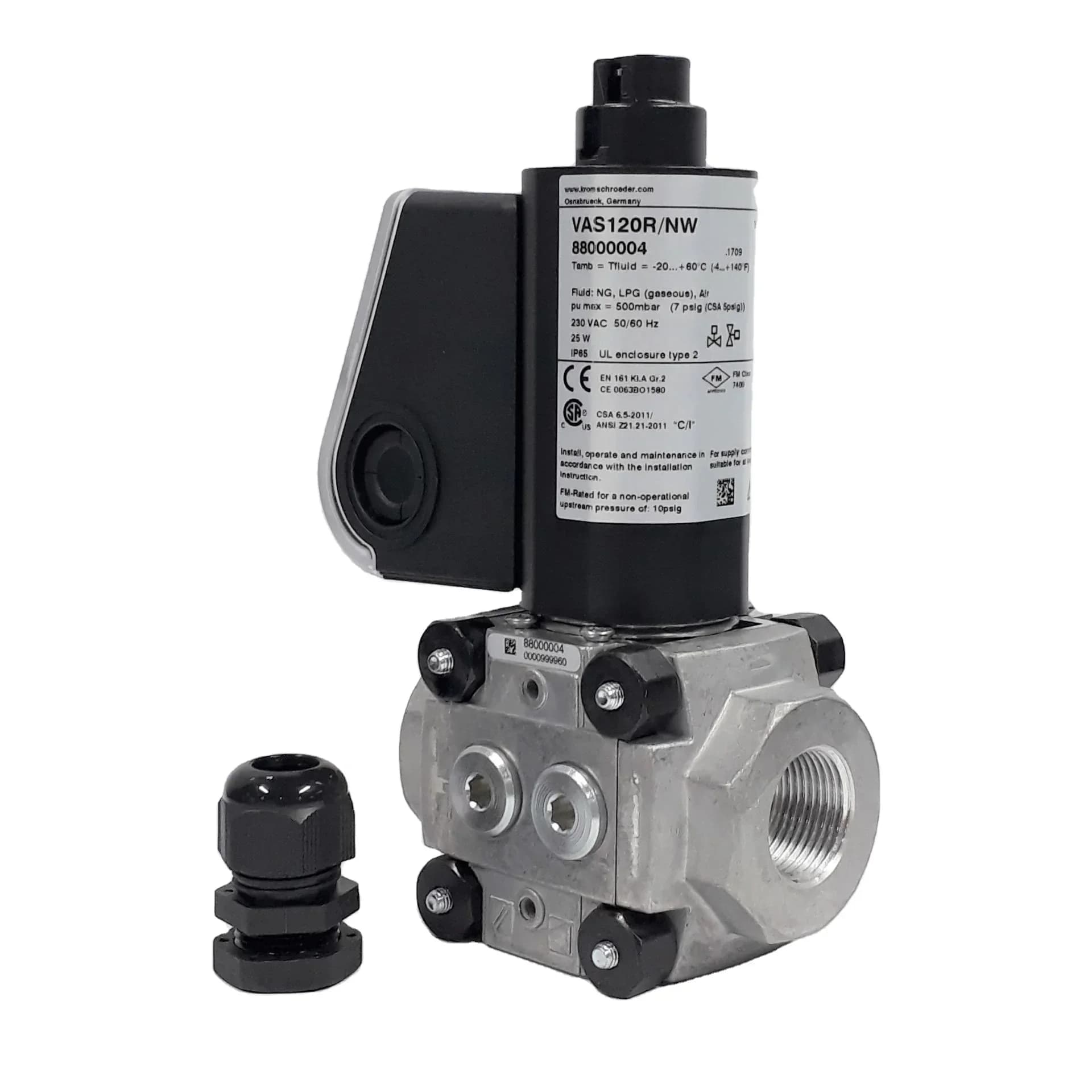 Kromschroder VAS120R/NW Gas Solenoid Control Valve for Industrial Combustion