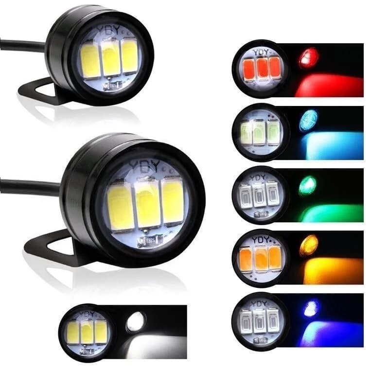 1 Pair DC12V Motor Strobe Led Eagle Eye Flashing Light Headlight With Brackets Daytime Running Lamps For Motorcycle Spotlight