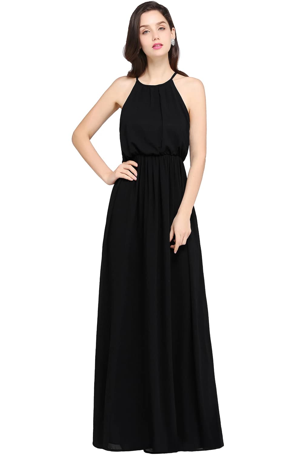 MisShow A-line Halter Chiffon Bridesmaid Dresses Elegant Sleeveless Formal Wedding Party Gown robe de soirée de mariage