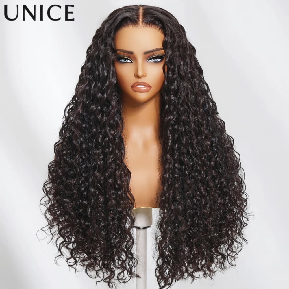 US Local Shipping | UNICE Hair 5x5 HD 7x5 13x4 Water Wave Human Hair Wigs Pre Cut Pre Bleached Glueless Wig Ready To Wear