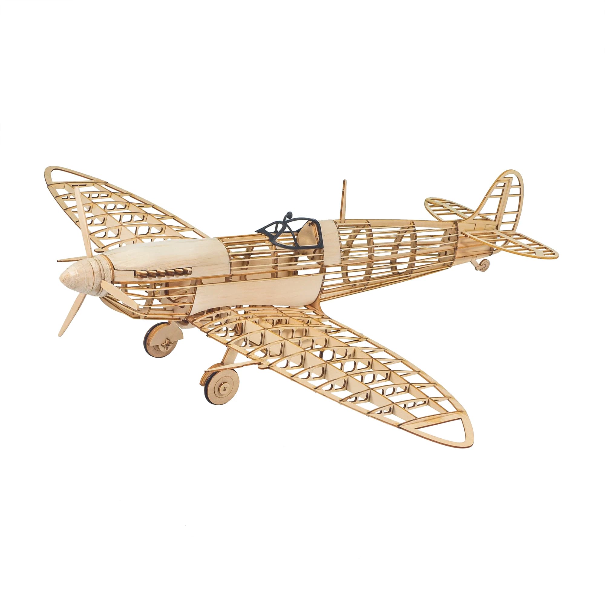 Real Hawk Spitfire Fighter  Scale 1:25 Aircraft Wood Solid DIY Assembly Model Set Wood Toys Ornaments Children's Gifts