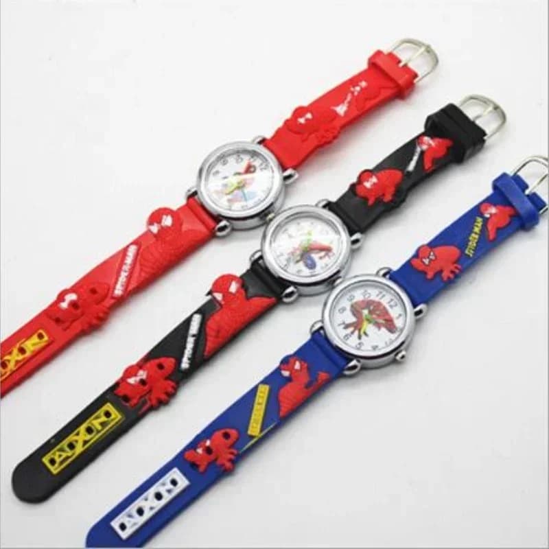 Hot Sale Fashion Spiderman Watches Children Watch Cute Cartoon Watch Kids Cool 3d Rubber Quartz Watch Relogio Clock Hour Gift