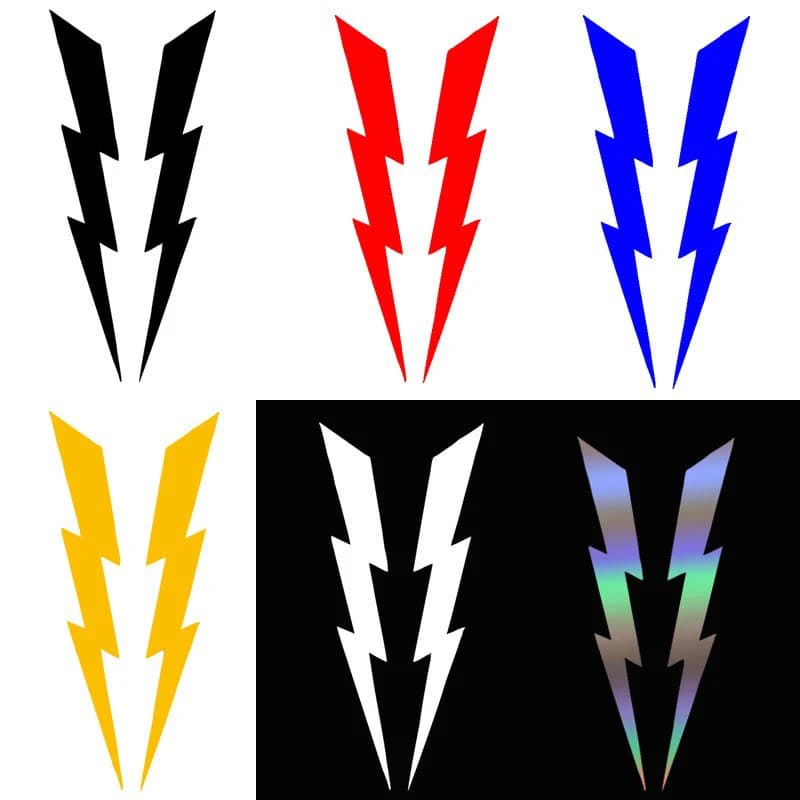 1 Pair Lightning Motorcycle Stickers Car Decals DIY Moto Helmet Windshield Side Body Auto Exterior/Interior Decoration 10*2cm