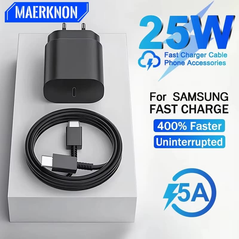 USB 25W Charger Type C Fast Charging Phone Power Adapter For SamsungGalaxy S22 S21 S20 QC3.0 Note20 A52 A71 Mobile Phone Charger