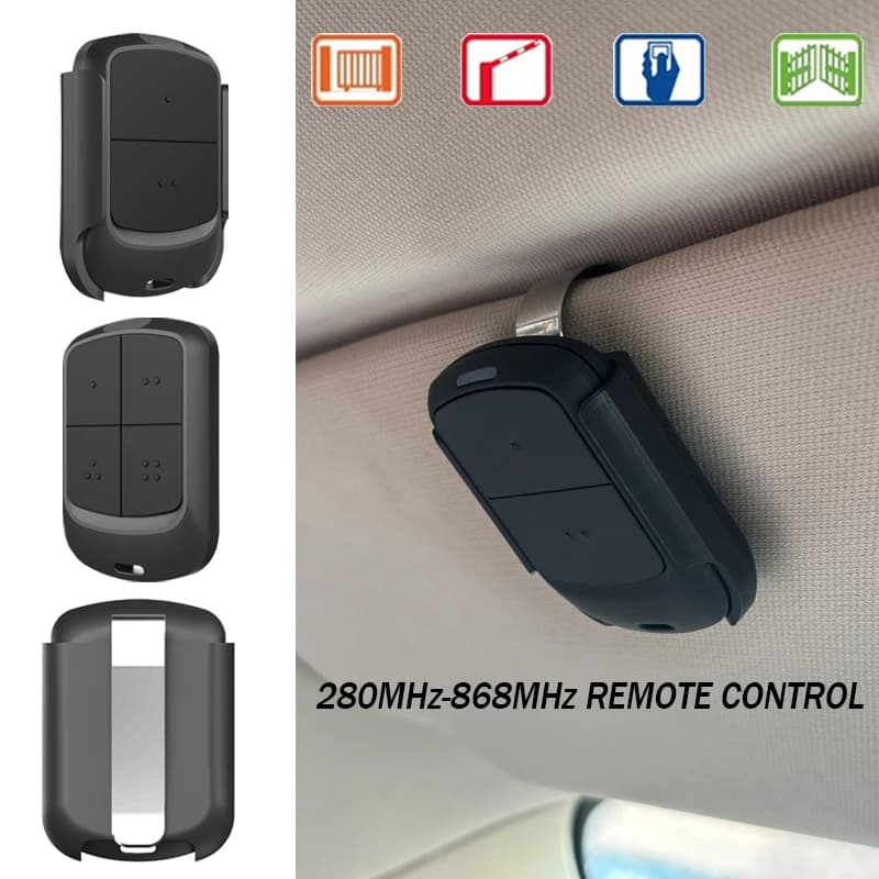 Multi-frequency 280-868MHz Garage Door Opener Remote Control Gate Opener 433MHz Handheld Transmitter With Car Sun Visor Clip