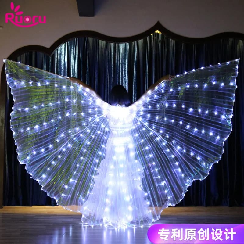 Ruoru Alas Angle LED Wings Adult Children Costume Cape Circus Led Light Luminous Costumes Party Show Led Isis Wings Dancewear