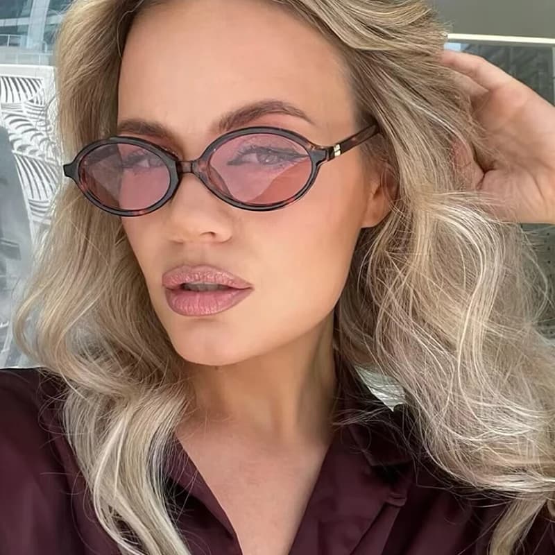 Fashion Oval Simple Literary Sunglasses Women Retro Small Frame Commuting Sunglasses Luxury Brand Design Travel Sunglasses UV400