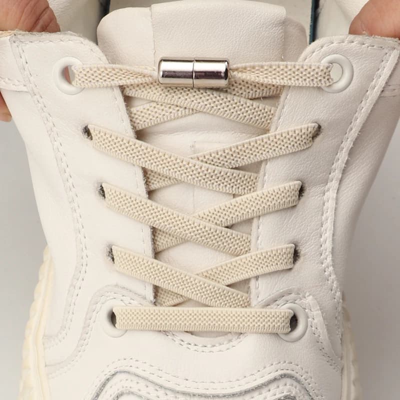 1Pair Elastic Laces Sneakers No Tie Shoe laces Capsule Lock Shoelaces Without ties Kids Adult 0.6cm Flat Shoelace for Shoes