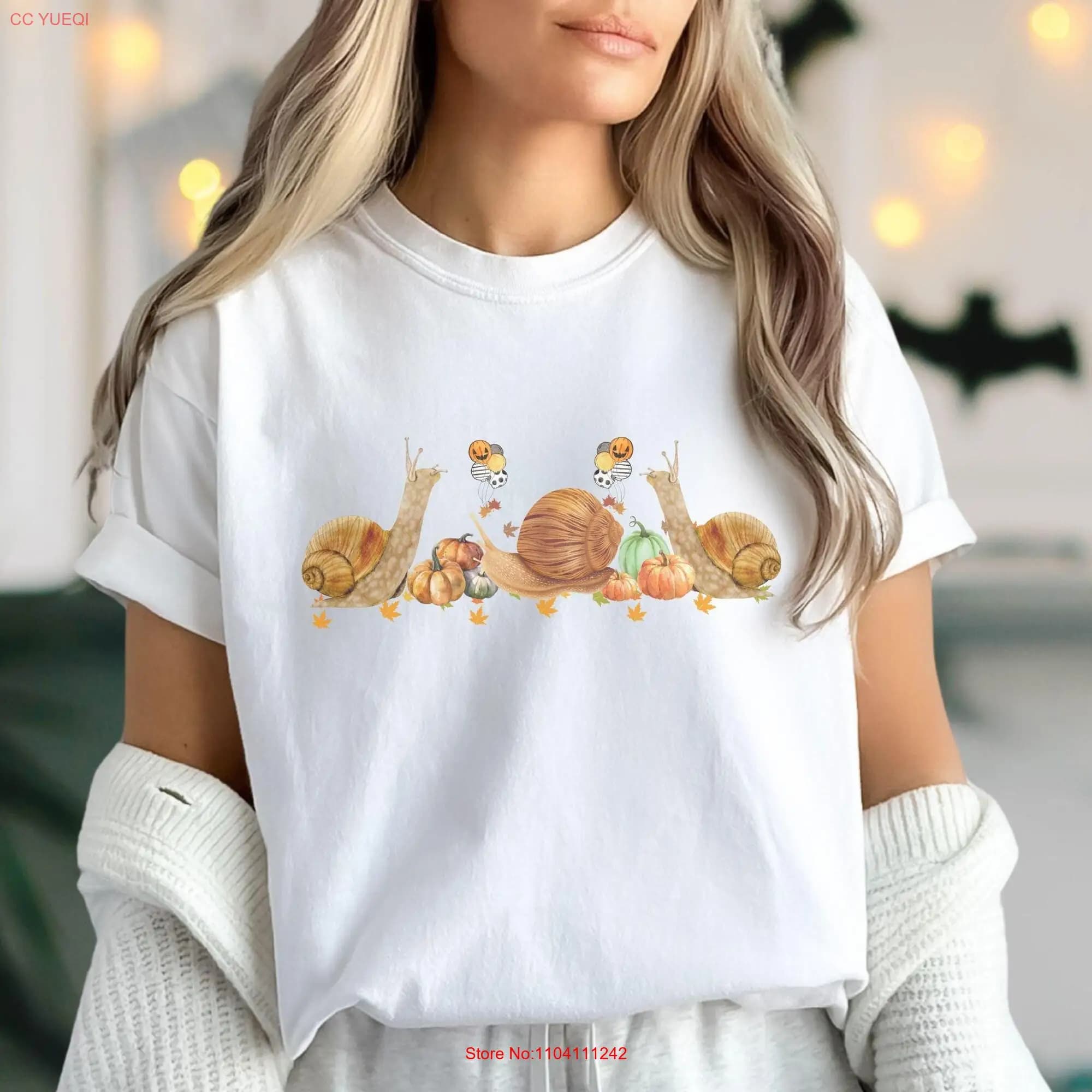 Comfort Colors Snail T Shirt Halloween Snails Cute Fall s Lover Cottagecore long or short sleeves