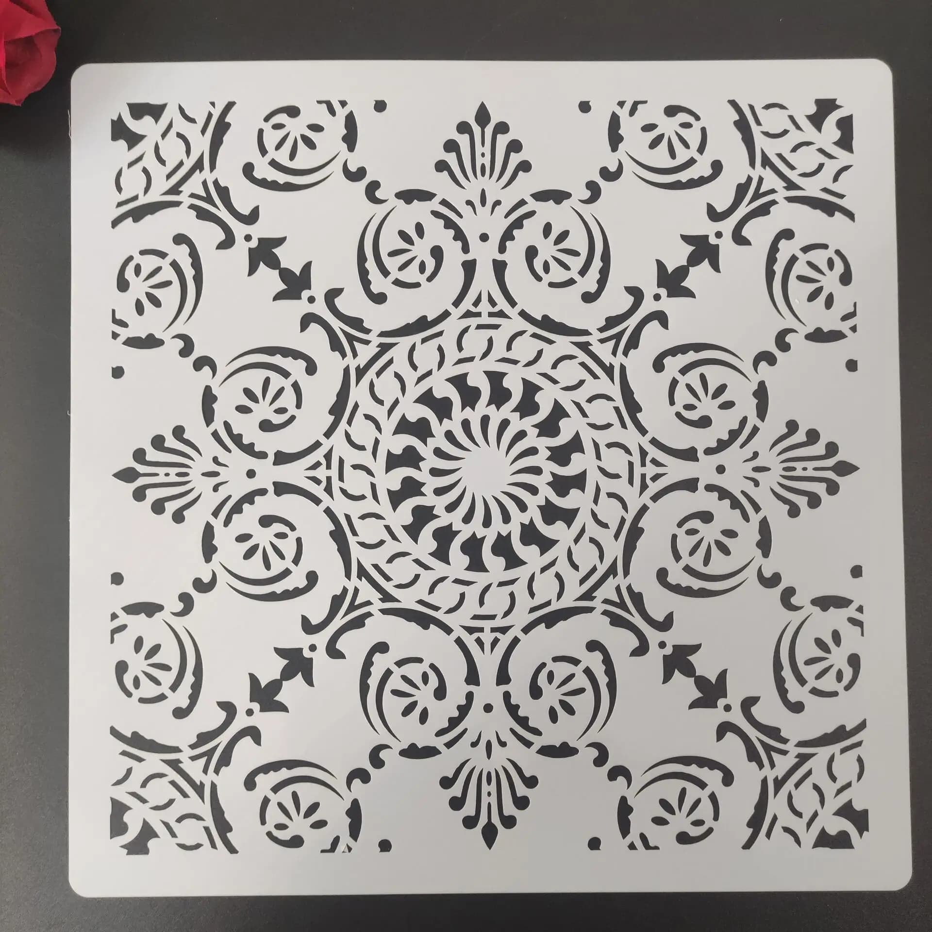 30 * 30cm DIY reusable molds laser cut painting stencils floor tile fabric wall mold furniture mandala   N24