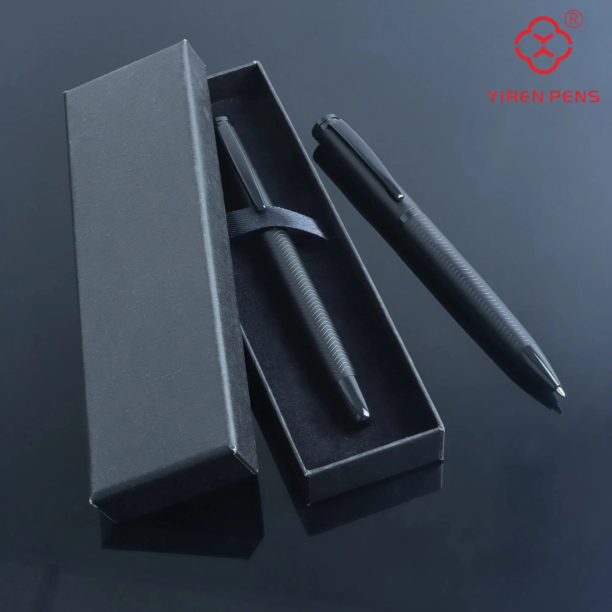1 Pen Set, Including 1 Rollerball Pen And 1 Ballpoint Pen,High-end Business Signature Office Gift Stationery,Black Ink