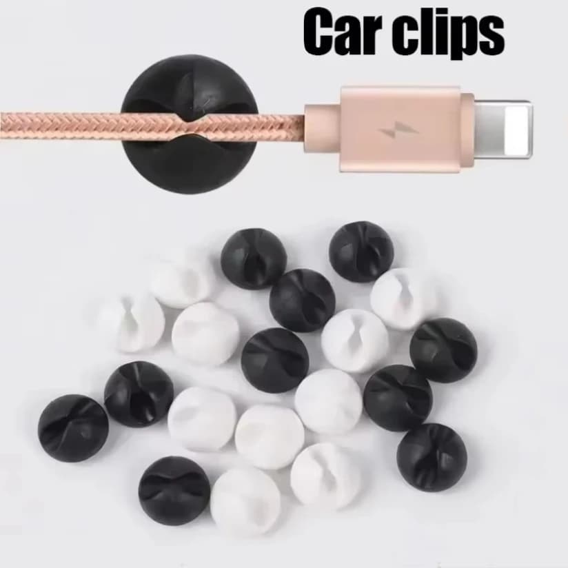 1/5/10/20PCS Rubber Data Cables Holder Protector Cable Mini Desktop Data Cable USB Type-C Organizer for Smartphones Car Clips