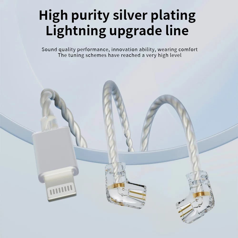 ND Lightning earphone cable is suitable for wired earphone with Lightning interface, 2pin, double-pin plugging and unplugging 0.