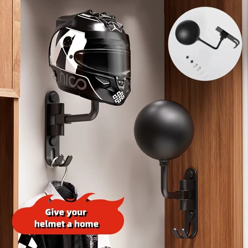 2-in-1 Helmet storage rack With hook Can be rotated 180° save space helmet holder home Motorcycle display stand