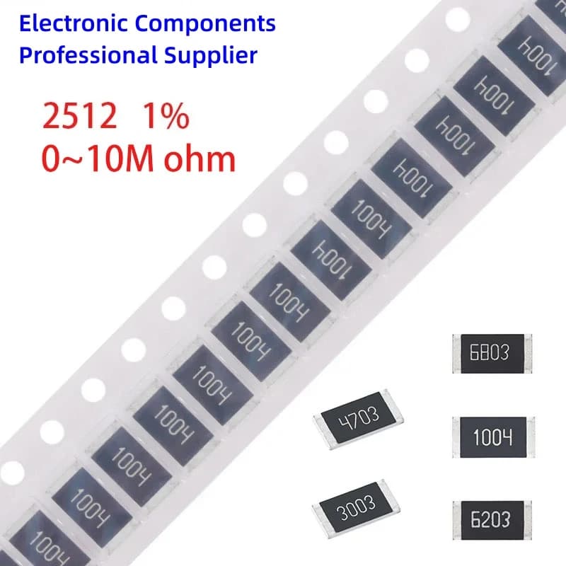 50pcs 2512 SMD Resistor 1% 0~10M 0 0.03 3.3 5.6 10 12 20 30 36 47 51 82 100 200 680 750 1K 2K 6.8K 10K 20K 22K 200K 1M 10M ohm