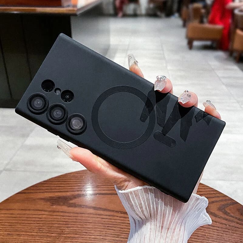 Original For Magsafe Magnetic Silicone Case For Samsung Galaxy S25 S23 S22 S21 S24 Ultra Plus Matte Cases Wireless Charge Cover