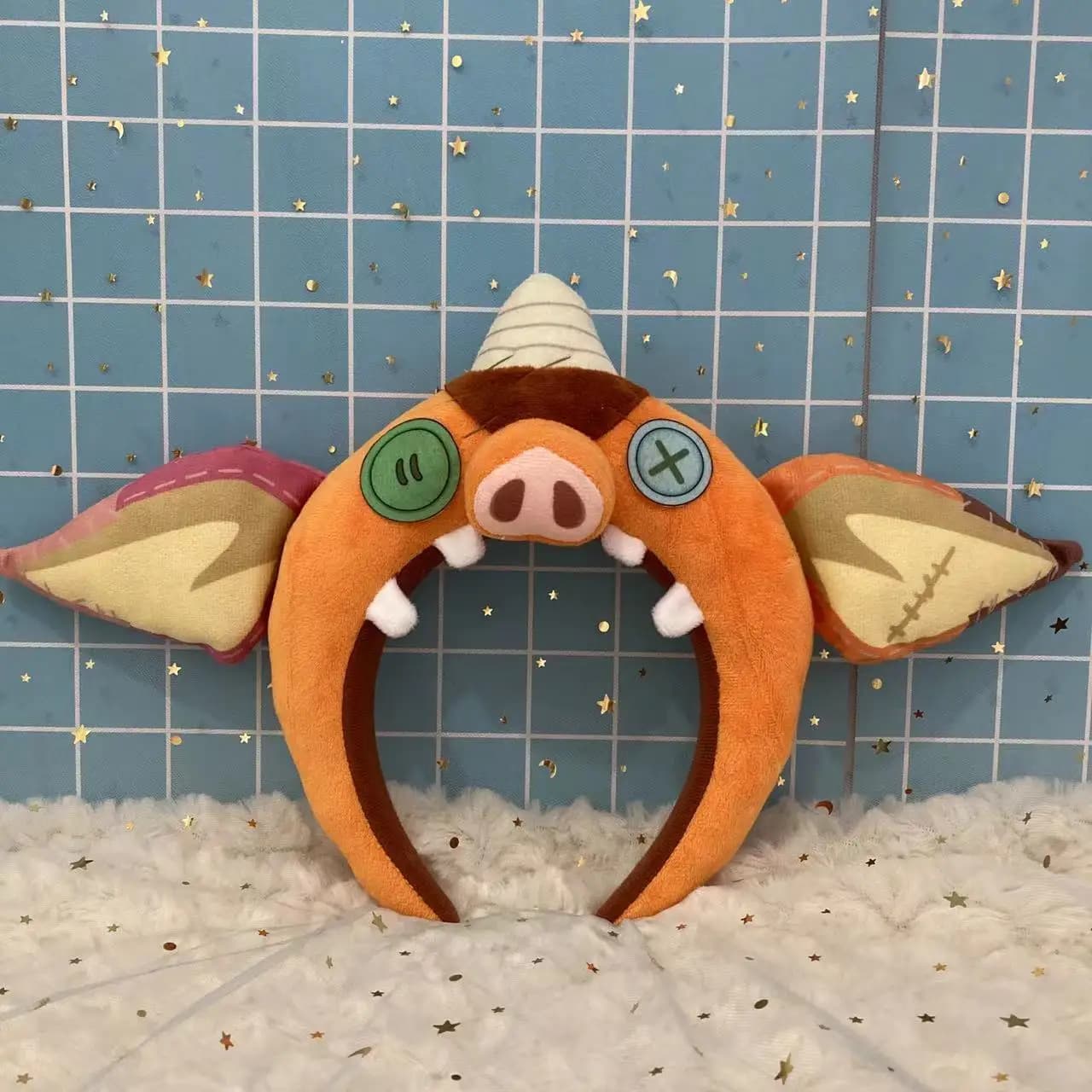 Game Bokoblin Cosplay COSTUME Pig Head Plush Hair Band Headwear Funny Cartoon 3D Ear Hair Accessories