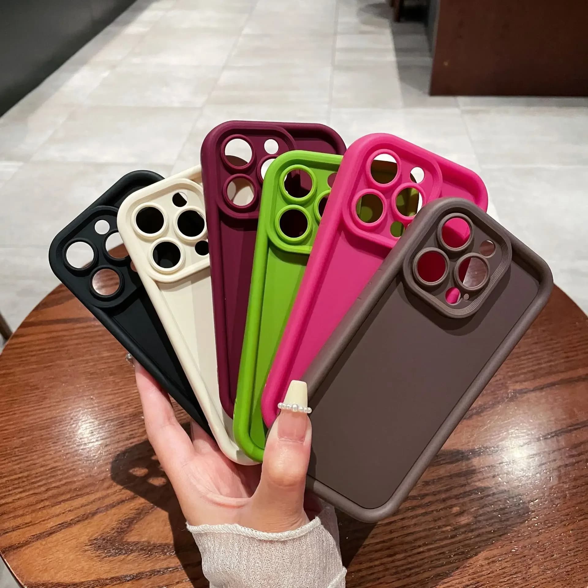 Silicone Phone Case for iPhone, Soft Protector, Shockproof Back Cover, 7, 8 PLUS, X, XR, XS Max, 11, 14, 13, 12, 15 Pro Max
