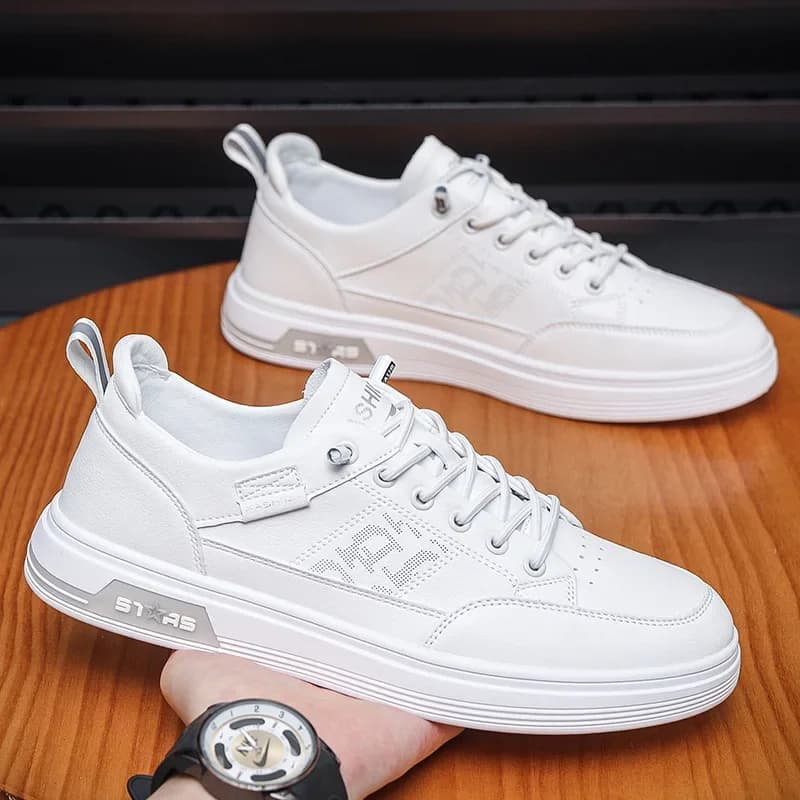 Soft Bottom Men's Shoes Fashion White Casual Sports Shoes Breathable Outdoor Flat Lightweight Walking Shoe Zapatillas De Deporte