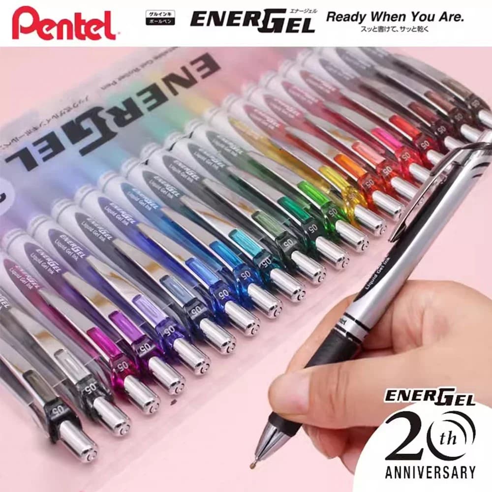 Japan Pentel Gel Pen Set 20Colors BLN75Z Smooth Quick Dry 0.5mm Needle Tip Cute Stationery Office Accessories