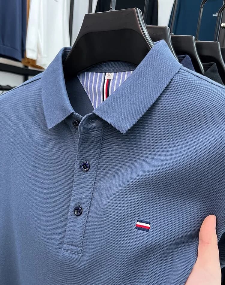 Luxury brand classic embroidered POLO shirt men's short sleeve lapel summer high-quality ice silk breathable casual Paul T-shirt