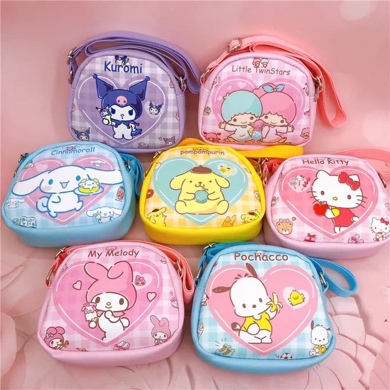 Crossbody Bags Sanrio Shoulder Messenger Bags Cute Cartoon Portable Backpacks Hellokitty Cinnamorol Kawaii Coin Pouch for Girls