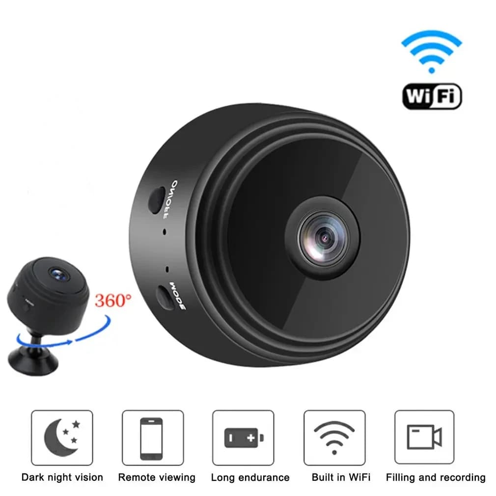 WiFi Security Camera 2.4G - Wireless Surveillance Camera 1080P Small Remote Monitoring Home Security System with Night Vision