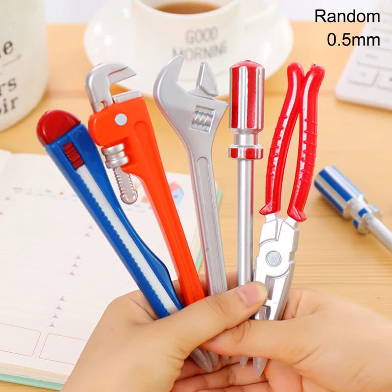 Cartoon Hardware Tools Hammers Wrenches Ball Pen 0.5mm Ink Ballpoint Pen School Office Student Writing Supplies Stationery Gifts