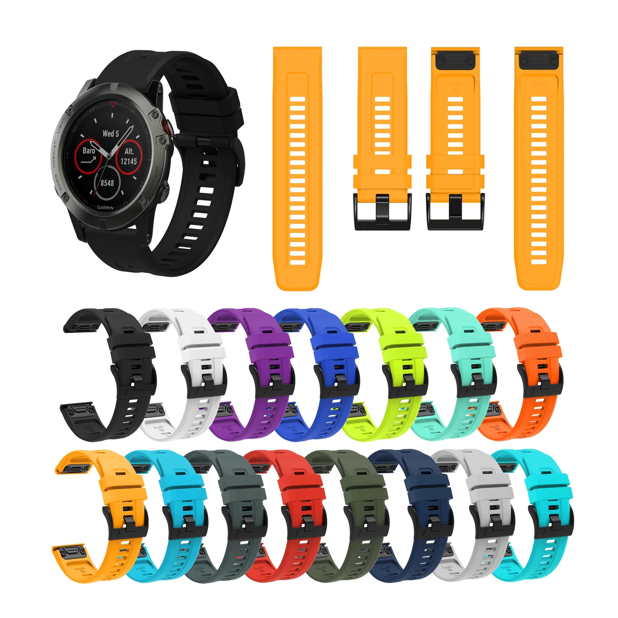 26 22MM Silicone QuickFit Watchband Straps For Garmin Fenix 7X 7 6X 6 Pro 5 5X Epix 2 Smartwatch Wristbands Fenix3 HR Bracelet