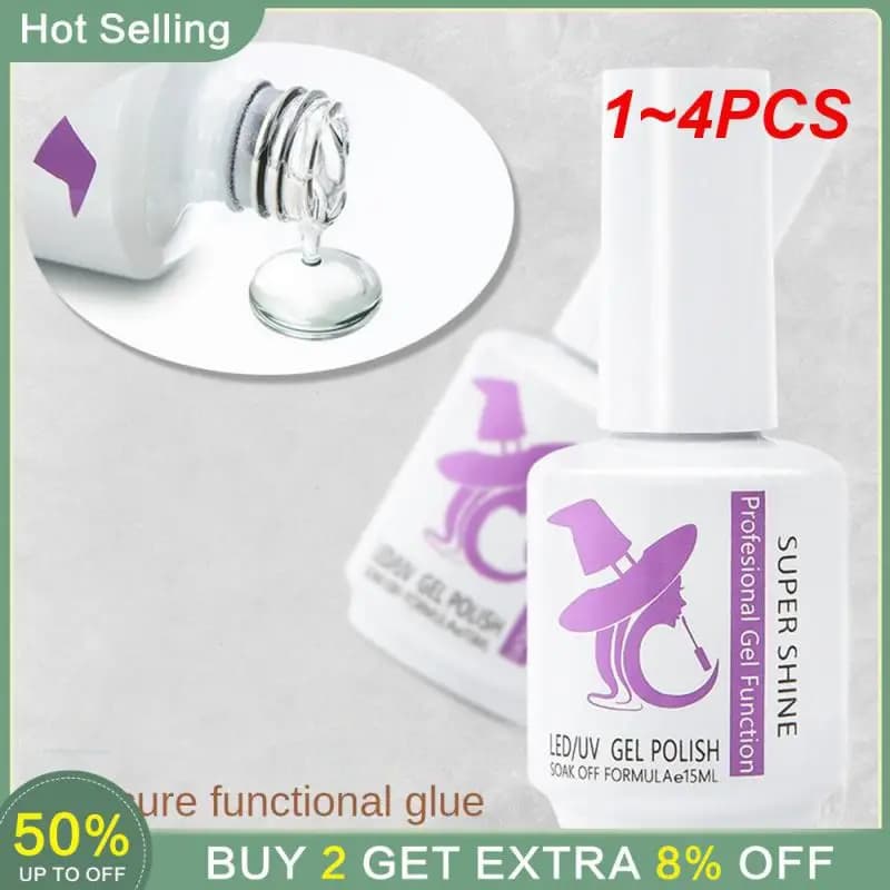 1~4PCS Sealing Adhesive Reinforcement 3 Years Nail Glue Phototherapy Glue Plating Crystal 15ml Nail Function Glue Nail Art