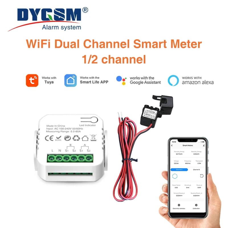 Tuya Smart Wifi Intelligent Energy Meter Solar PV System Power Production Consumption Bidirectional Monitoring Meter APP Control