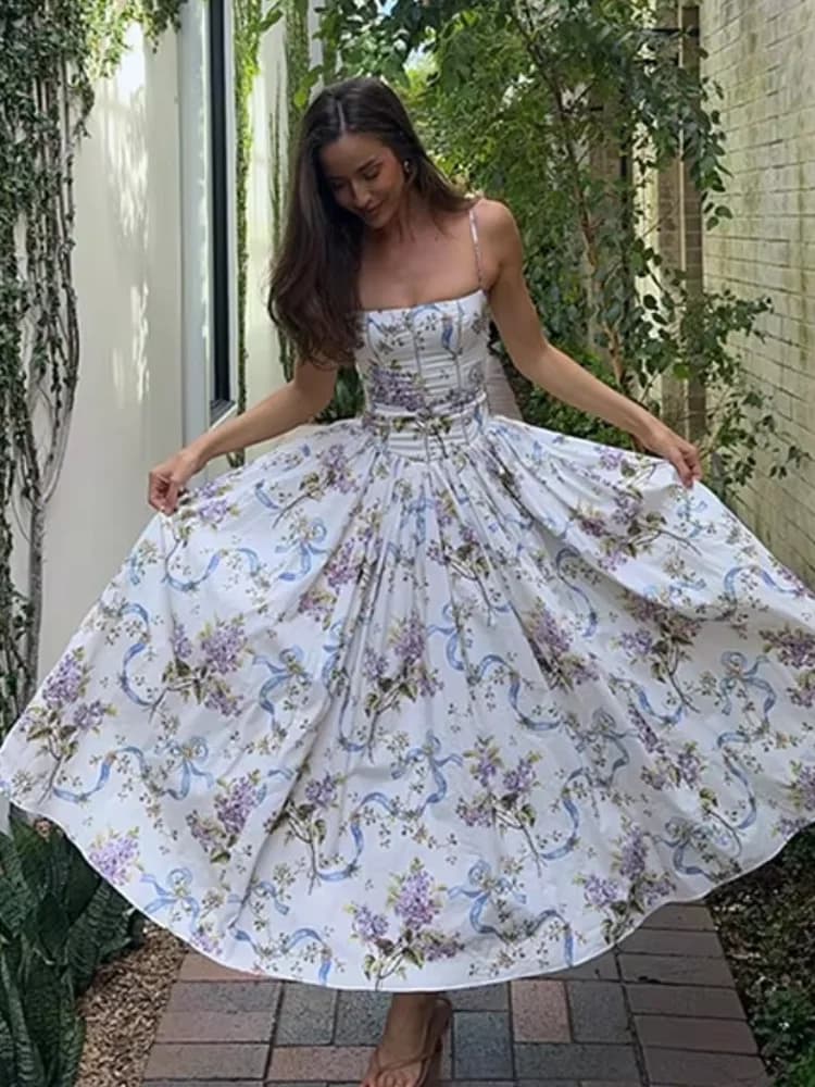 Chic White Backless Women's Pleated Hem Maxi Dress Elegant Boat Collar Sleeveless High Waist Slim Robe New Ladies Summer Vestido