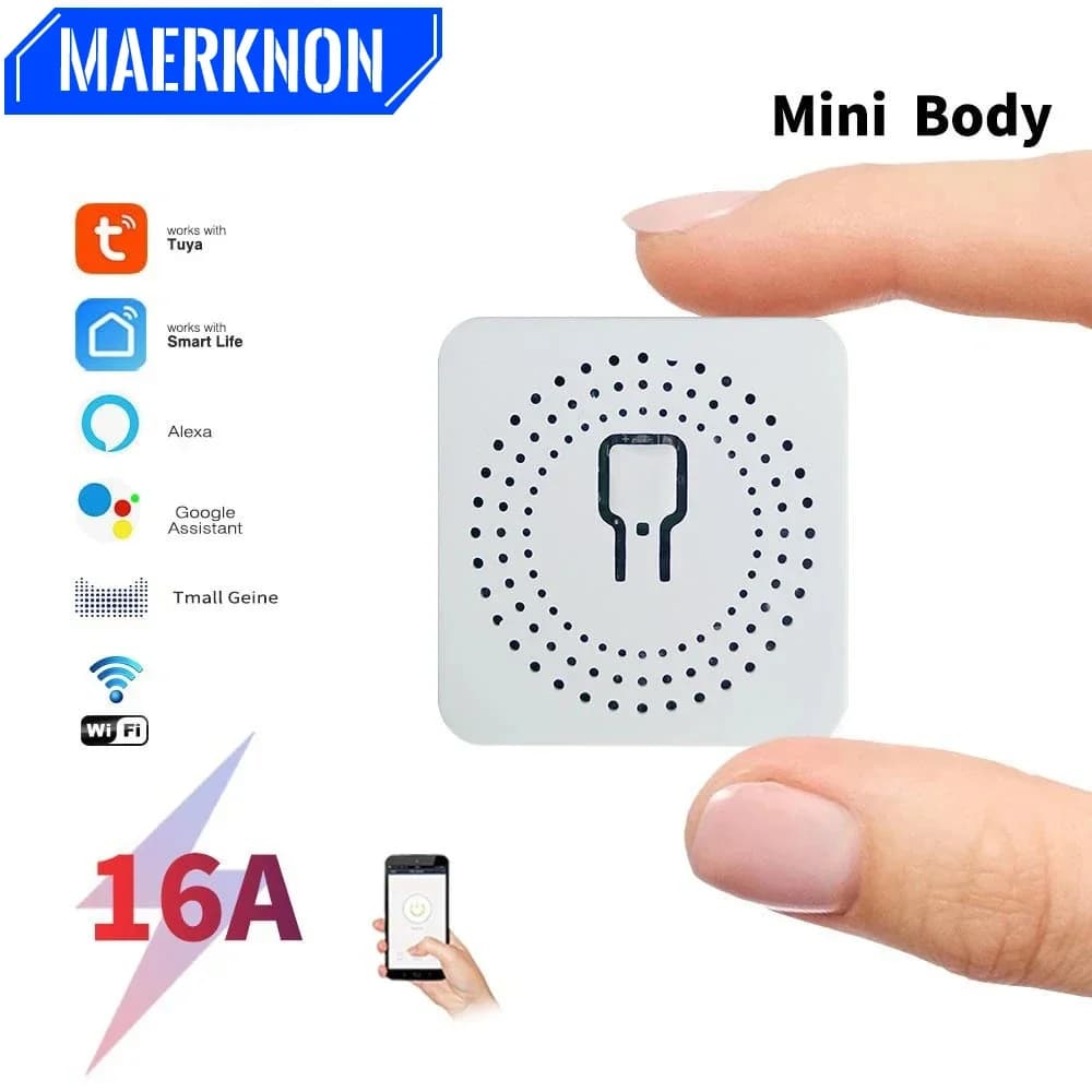 16A Mini Wifi Smart Switch DIY Smart Home LIfe Light Switches 2-Way Control  Remotely Timer Works With Alexa Google Home Alice