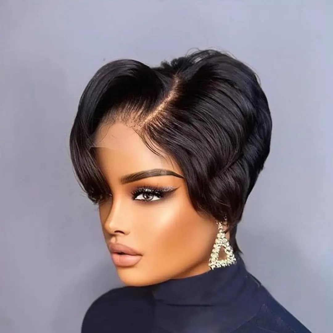 Pixie Cut Wigs Human Hair Wigs For Women straight Short Bob Wig Brazilian PrePlucked 13x4 Lace Frontal Human Hair Wig 180Density