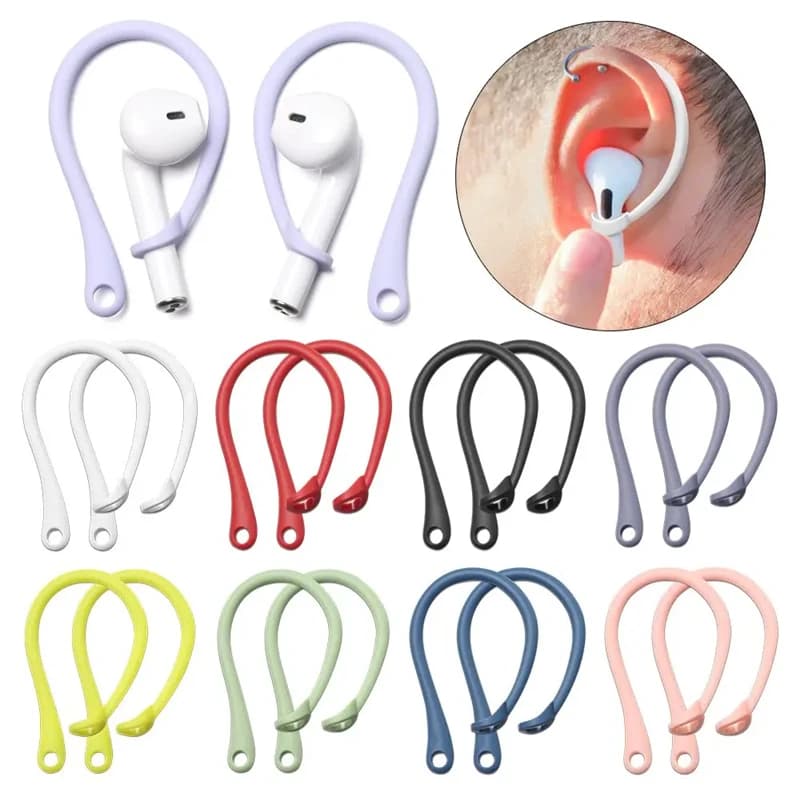 6-1Pairs Anti-loss Bluetooth Earhook Earphone Holder For Apple AirPods 2 3 Pro Silicone Sport Earbuds Anti Falling Off Ear Clip