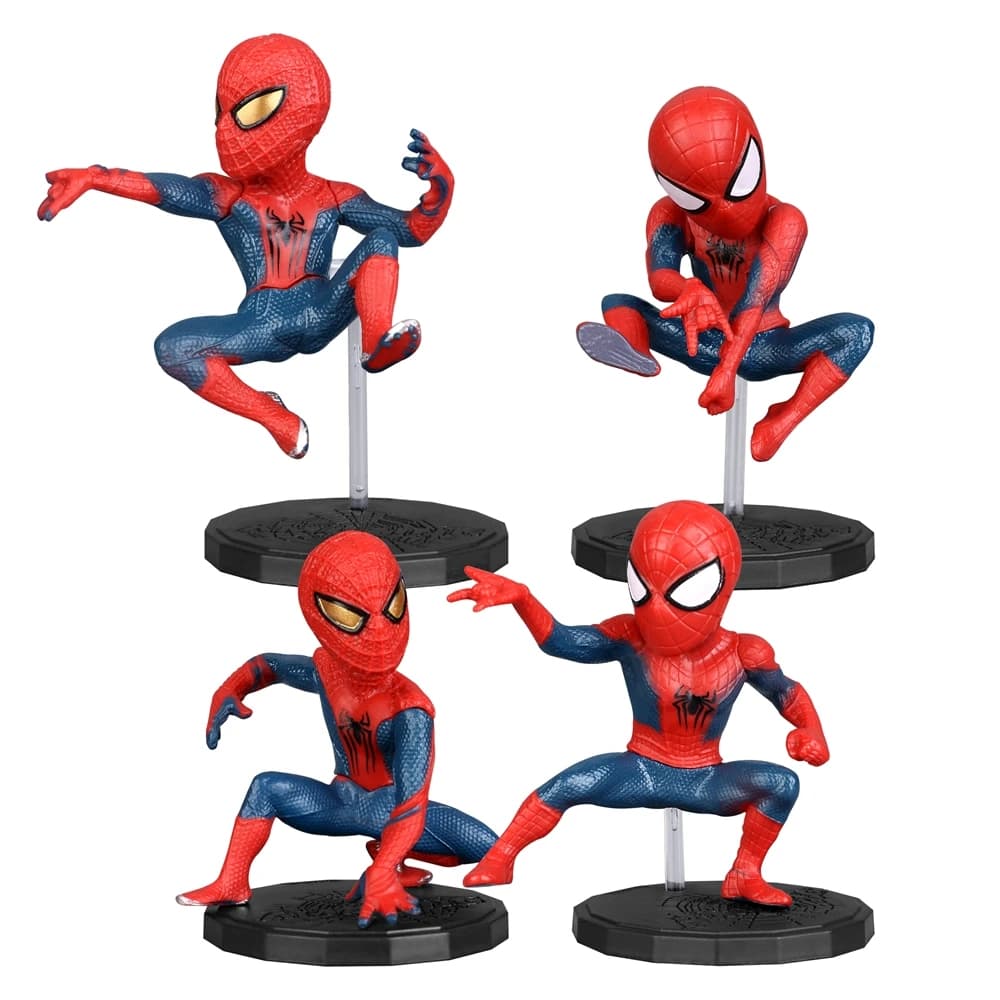 Disney Movie Superhero Spider 4pcs/Set 6-8cm Action Figure Anime Decoration Collection Figurine Mini Doll Toys Model Children