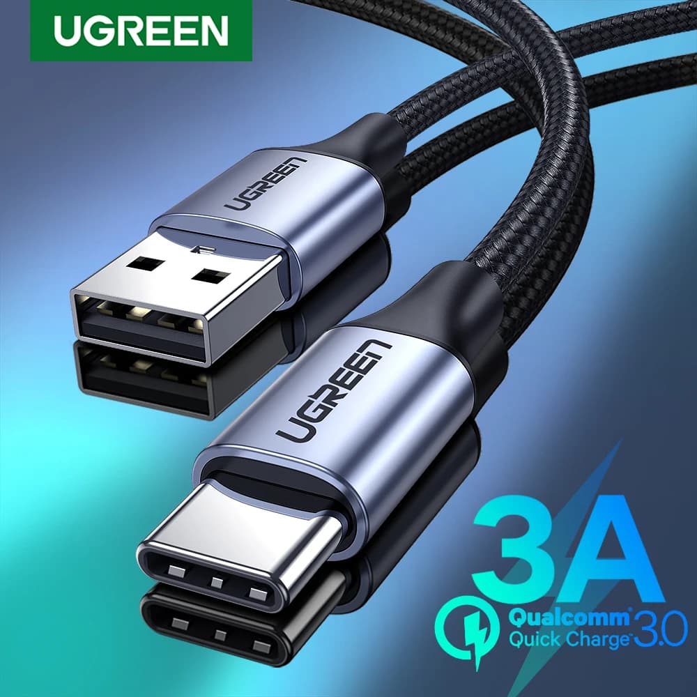 UGREEN 3A USB Type C Cable For Realme Xiaomi Samsung S21 Fast Charging Wire USB-C Charger Data Cord For iPad Samsung Poco USB C