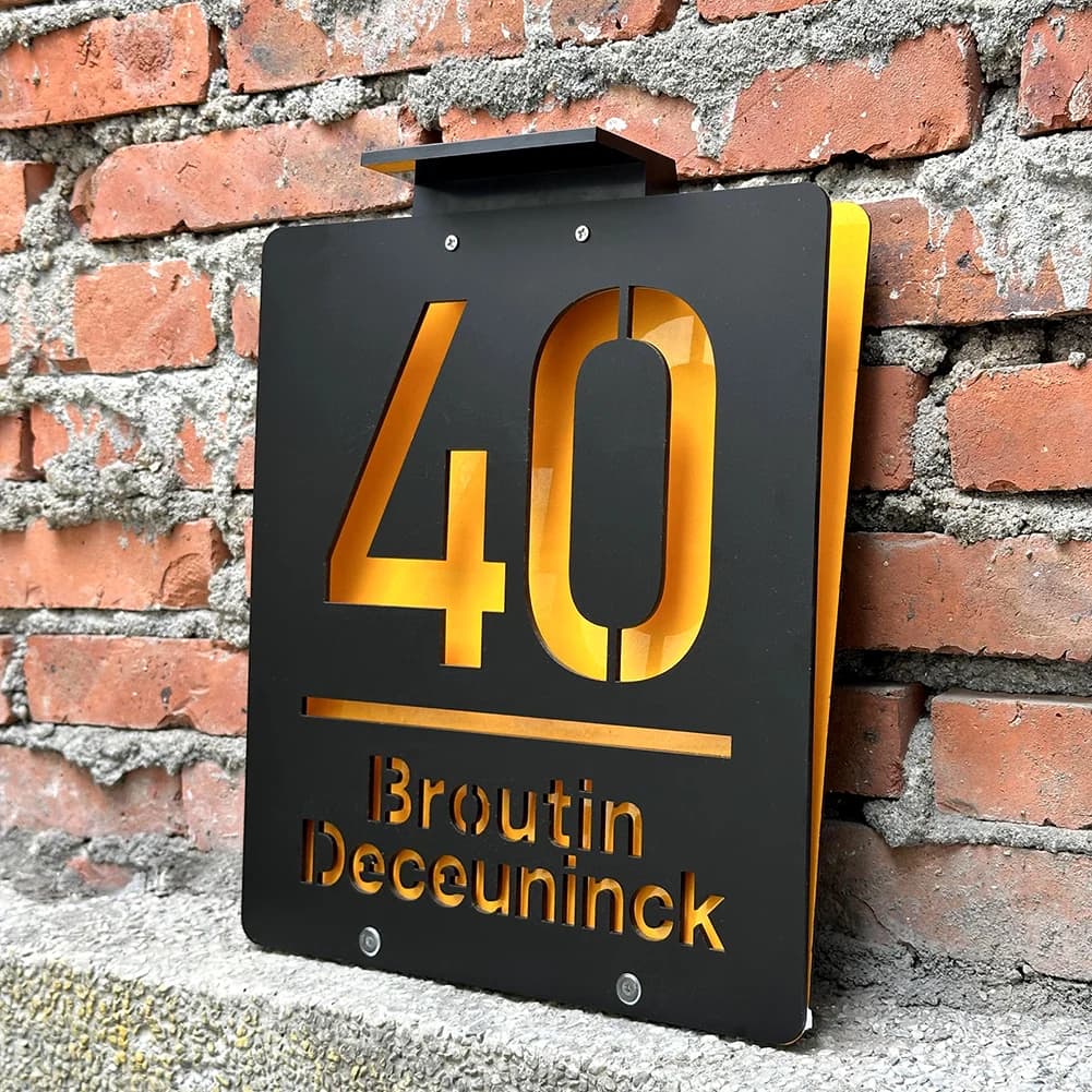 Personalized House Number Outdoor LED Solar illuminated Door Number Solar Lights Outdoor Door Sign 3D Cut Acrylic Door Plate