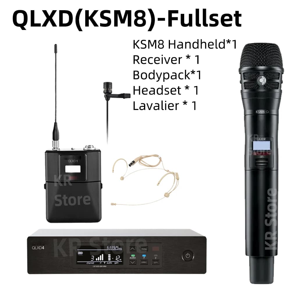accessories musical instrument FOR QLXD4-KSM8 Fullset 500MHz Professional Wireless MicrophoneUHF Microphone Stage Performance