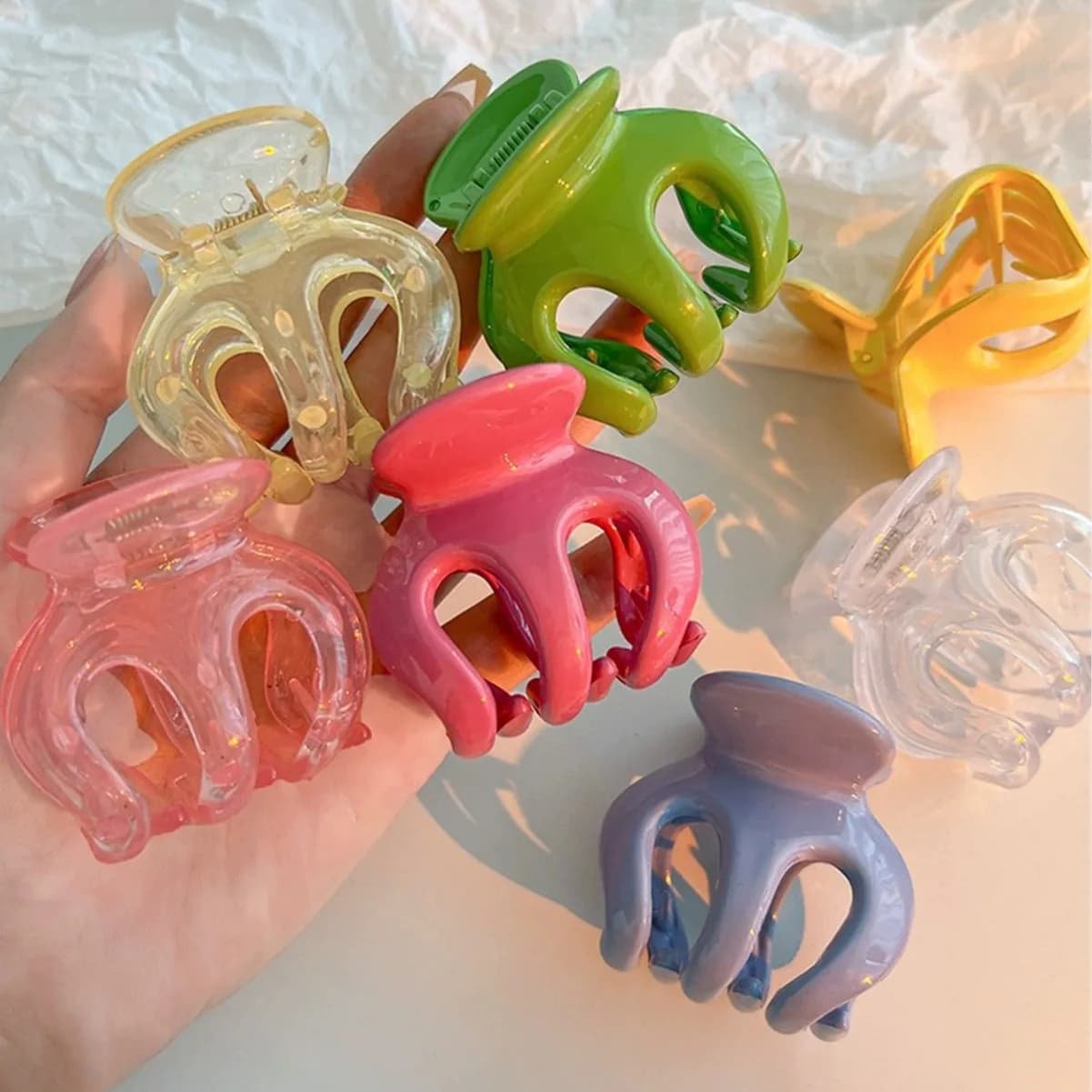 1PC Mini Cute Hair Clips for Women Candy Colors Acrylic Barrettes Crab Hairpins Sweet Girls Children Fashion Hair Accessories