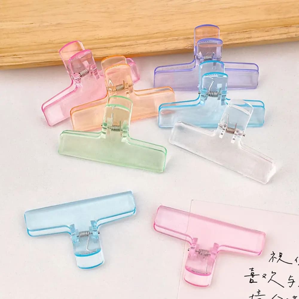 Ins Transparent Binder Clips Kawaii Paperclips File Documents Tickets Clips Bookmarks Index Page Holder Office Binding Supplies